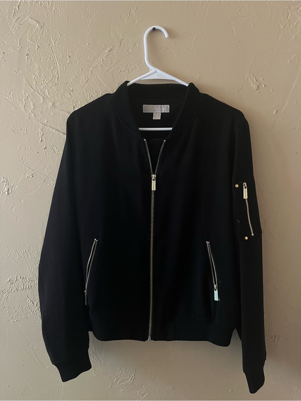 Michael Kors Black Jacket with Gold Zipper Accents